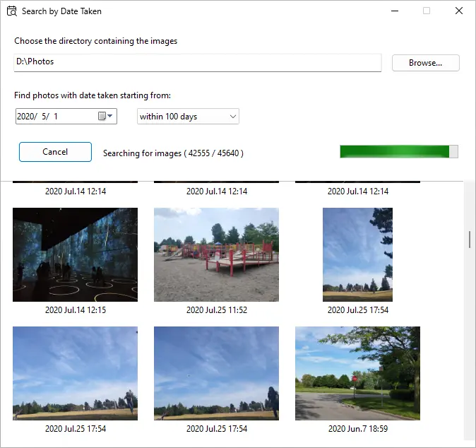 PhoXoSee screenshot - ​Quickly find photos by capture date